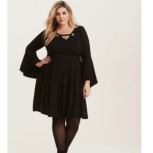 Torrid Back Bell Sleeved Skater Dress